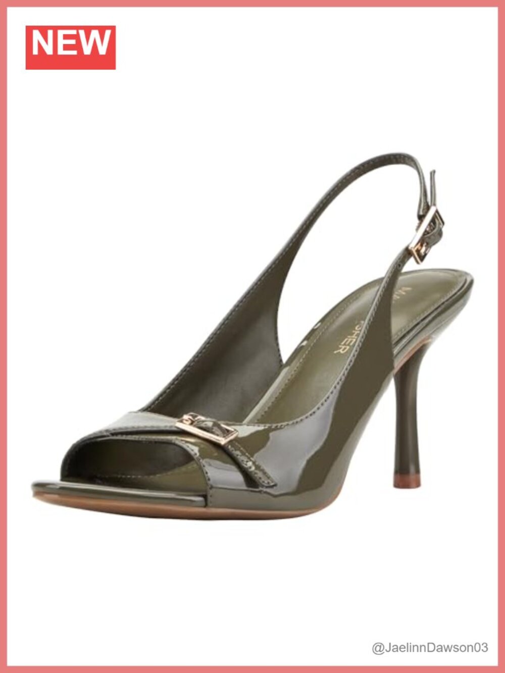 Faux Patent Leather Slingback Pump